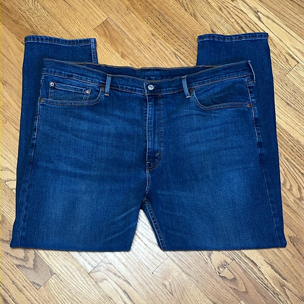 Levi's 502 BLANK WAIST TAG Whisker Wash Blue Jeans Sep 2018 Men's Size 44/32